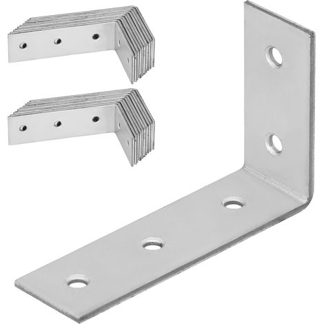 Ángulo de carpintero, conector de construcción, acero galvanizado, 50x80x25 mm, 25 unidades