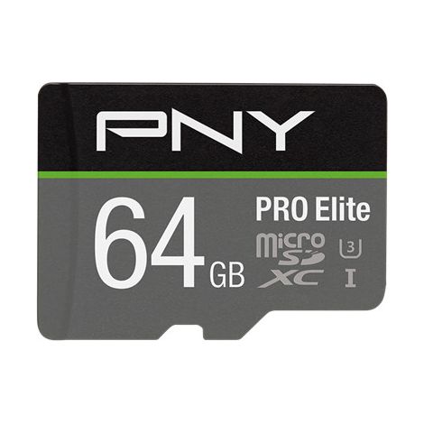 SD MicroSD XC Card 64GB PNY Pro Elite R100MB/s W60MB/s reta (P-SDU64GV31100PRO-GE) (1/2)