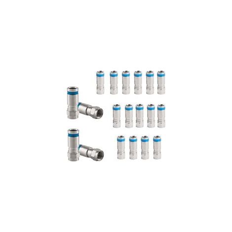 Lot de 20 connecteurs à compression de type F pour câbles satellites RG6, adaptateurs coaxiaux de type F pour satellites, téléviseurs et récepteurs, résistants