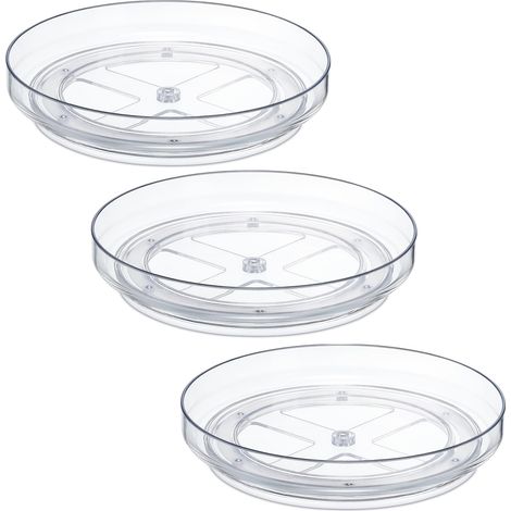 Lot de 3 armoires de salle de bain antidérapantes transparentes de 23,5 cm, organisateur de maquillage, organisateurs d'armoires de cuisine (1/5)