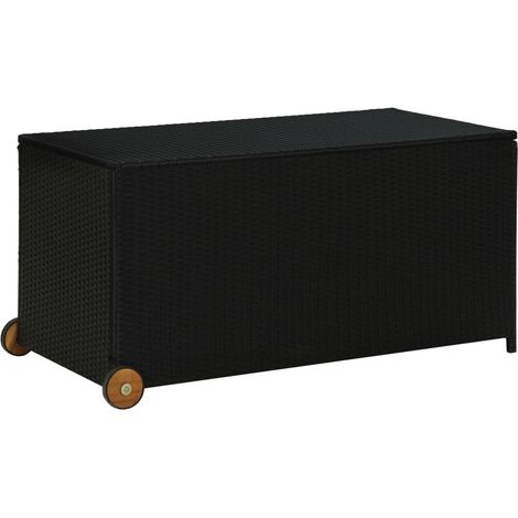 Cassetta portaoggetti per mobili da giardino 120 x 65 x 61 cm resina intrecciata nera 020013110