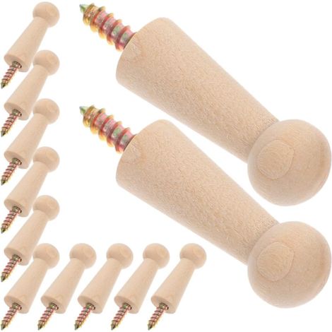 4 crochets muraux bois, bois massif, pour serviettes et clés (1/5)