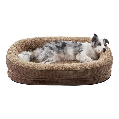 Panier Chien Grande Taille, Lit pour Chien Orthopedique et Dehoussable, Coussin Memoire de Forme Canapé Chiens Imperméable, 89x63x18 cm (1/5)