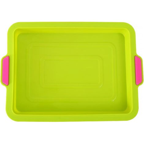 Moule A Gateau Carré En Silicone - 34,5 X 24,5 X 3 Cm - Résistant À La Chaleur Jusqu'à 230 °C - Convient Pour Four Réfrigérateur Et Cuiseur À Vapeur - 1 Pièce (1/5)