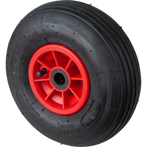 BS Rollen BS Luftrad D15, Rad-Ø 260 mm, Radbreite 85 mm, Tragkr. 170 kg, Rollenlager, Lauffl. Gummi schwarz, Rillenprofil, Nabenlänge 60 mm, Achsloch-Ø 20 mm (1/2)