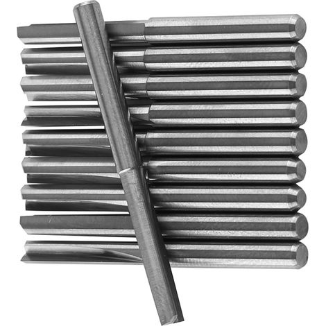 Gerade Doppelschneider-Schaftfräser, Schaftdurchmesser 3,175 mm, Schnittlänge 17 mm, Gesamtlänge 38 mm, Packung mit 10 Stück. (1/5)