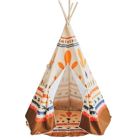 Tente tipi enfant native vibe - Beige, brun, orange, bleu (1/5)