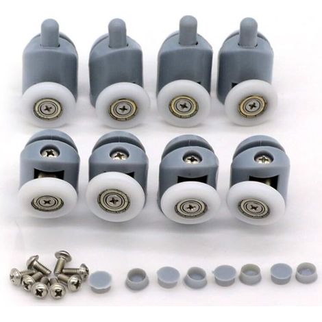 Lot de 8 roulettes pour porte de douche (23mm) (1/5)