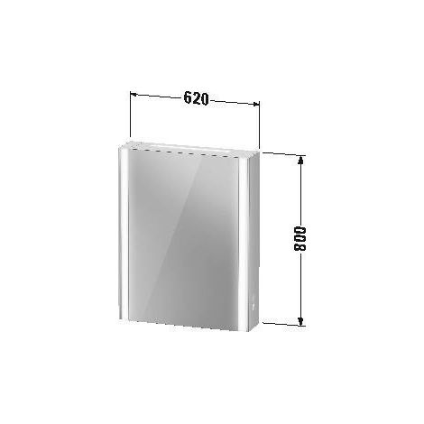 Armario con espejo Xviu 800x620x156mm negro mate con iluminación, icono, parada a la derecha DURAVIT