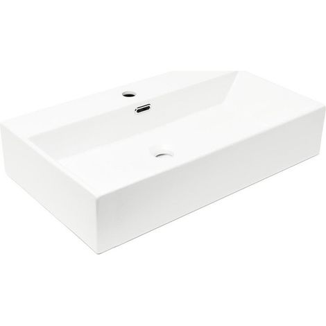 Lavabo SAT Cube Way 75x42 cm ouverture pour un robinet au milieu SATCW7542