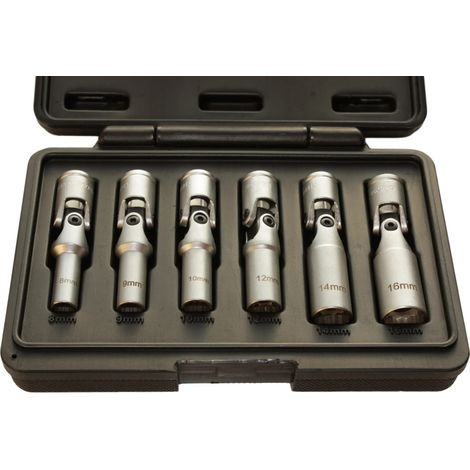 Glühkerzenschlüssel, Gelenk 3/8 Zoll, SW 8-16 mm, Satz mit Box
