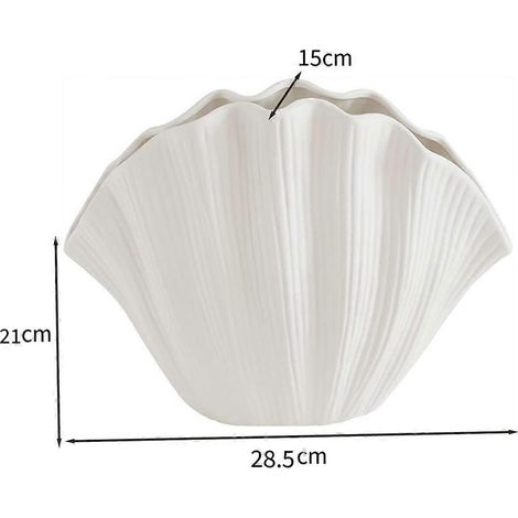 Vase en céramique en forme de coquillage de style nordique, décoration intérieure, porte-plantes artificielles pour la table (1/4)