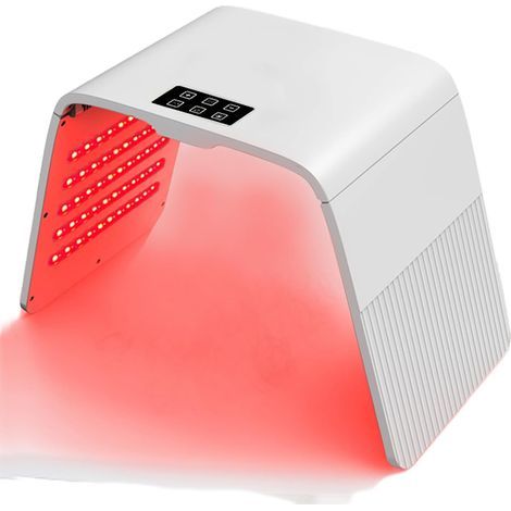 Masque de thérapie par lumière LED - 7 couleurs - Masque de thérapie par lumière rouge léger et pliable - 140 perles LED à haute efficacité - Lampe de luminothérapie pour soins de la peau (1/5)
