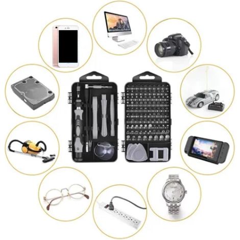 Kit de Réparation 120 Pièces Tournevis Multifonction Magnétisés pour Électronique (1/5)
