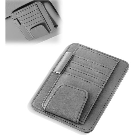 Car Sunglasses Holder, Sunglasses Holder for Car Sun Visor, Car Sunglasses Holder, Car Sun Visor Organizer, for Cards and Bills, Dark Gray (1/4)