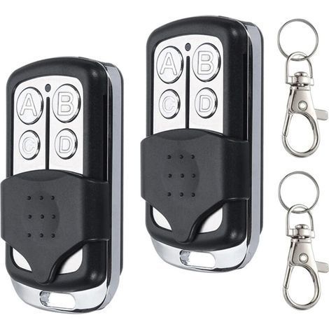 Telecomando universale per cancello a 4 canali da 433,92 MHz, telecomando per porta da garage a 4 canali, telecomandi con duplicatore di codice fisso (2 pezzi) (1/5)