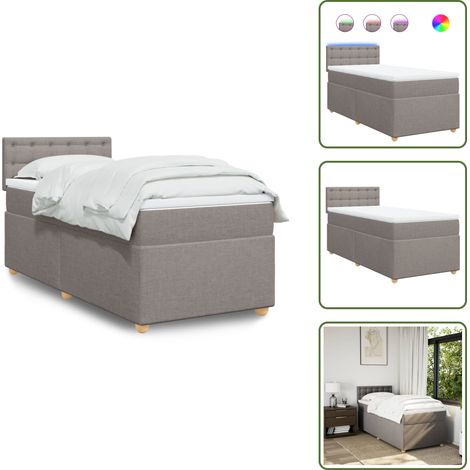 Boxspringbett mit Matratze Taupe 90x190 cm Stoff - Boxspringbett - Doppelbett - Bettenrahmen - Liegefläche 90x190 Cm - Tapete (1/5)