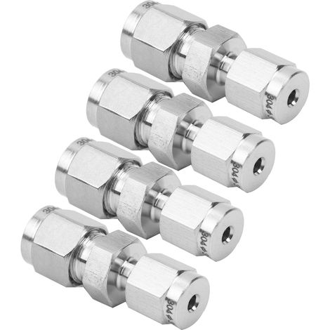 4 Stück Kompressionsrohradapter, Edelstahl 304, Doppelklemmring-Reduzierverschraubung, gerader Reduzierring Ф3/Ф6 (1/5)