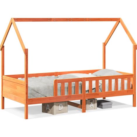 Maison Exclusive - Giroletto Casetta Bambini Marrone Cera 80x200 cm Massello Pino