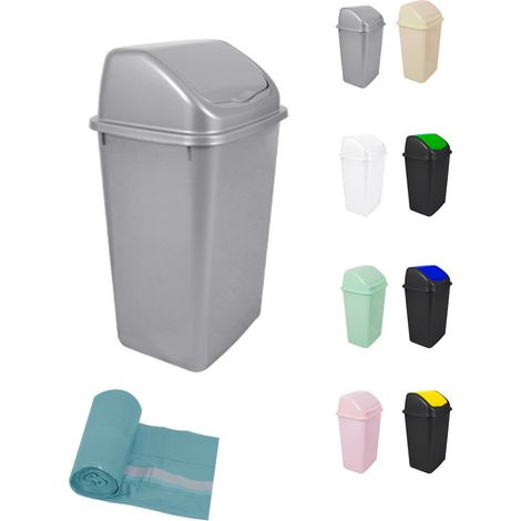 Cubo de Basura con Tapadera Basculante - 15L / 25L / 30L / 50L - Papelera Ideal para Cocina, Baño y Oficina