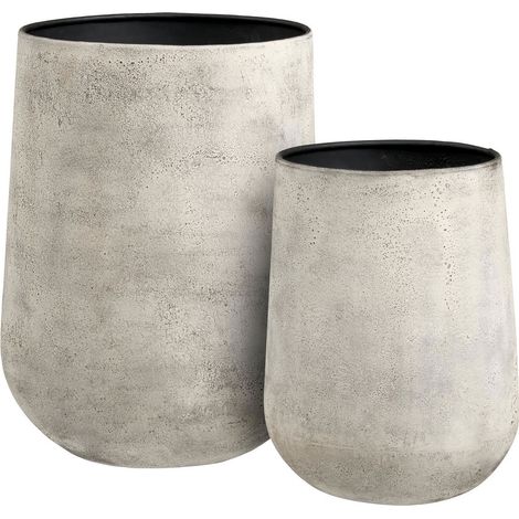 Set 2 vasi decorativi in metallo beige anticato Vikasa Home (1/5)