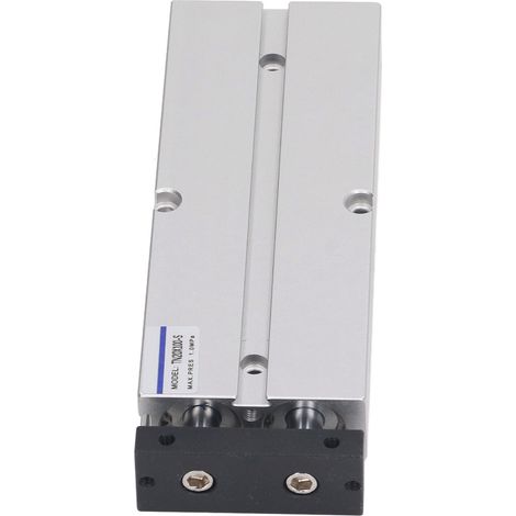 Vérin pneumatique double effet, tige double, alliage d'aluminium, Ø20mm, course 100mm, action composée, pour automatisation industrielle. (1/5)