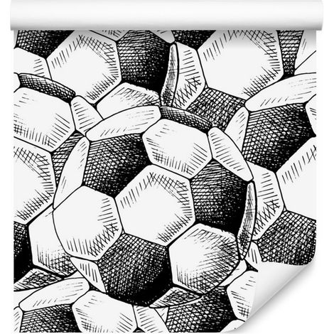Papier peint à motif de football dessiné pour salon et chambre 50x1000 cm (1/5)