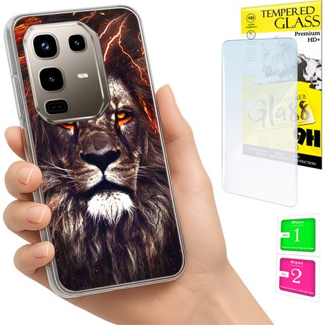 Custodia per Infinix Note 50 Pro 4G, cover posteriore con vetro 9H. (1/5)