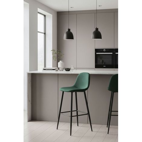 Taburetes Cocina - Taburete Black Teok Terciopelo - Verde (1/5)