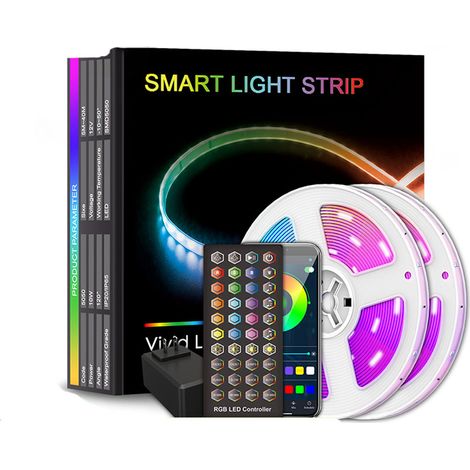 Kit de bande LED musicale – Éclairage d'ambiance RGB intelligent Bluetooth, étanche, basse tension, télécommande, 12 V