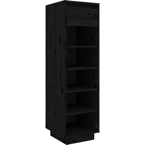Maison Exclusive - Scarpiera Nera 30x34x105 cm in Legno Massello di Pino
