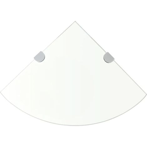 Étagères d'angle 2 pcs et supports Verre Transparent 35x35 cm (1/5)