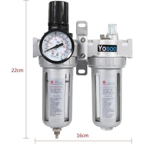 Séparateur d'eau et d'huile à air comprimé, réducteur de pression pour compresseur, filtre régulateur d'air MK Ho -SWT (1/4)