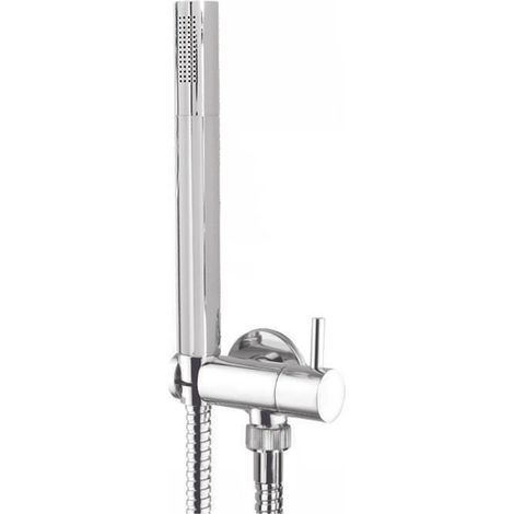 Brausegarnitur duplex rund mit Sicherheitsventil Brausegarnitur duplex rund einfach Stahl mit Sicherheitsventil - Messing verchr