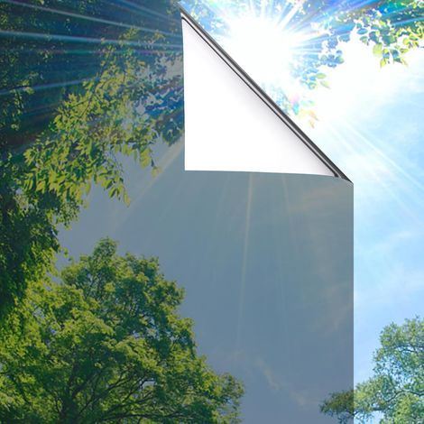 Film miroir pour fenêtre, isolation thermique, protection solaire : adsorption électrostatique teinté à l'intérieur ou à l'extérieur, anti-UV (1/5)