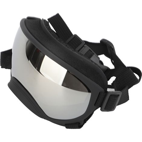 Sonnenbrille für große Hunde, UV-Schutz, winddicht, beschlagfrei, verstellbar, für die Augensicherheit von Hunden im Freien, silberfarben. (1/4)