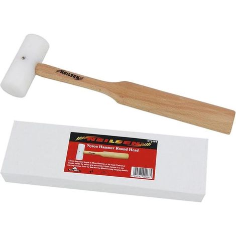 Neilsen Nylon Non Marring Hammer Mallet Round Shaped Wooden Handle 37mm