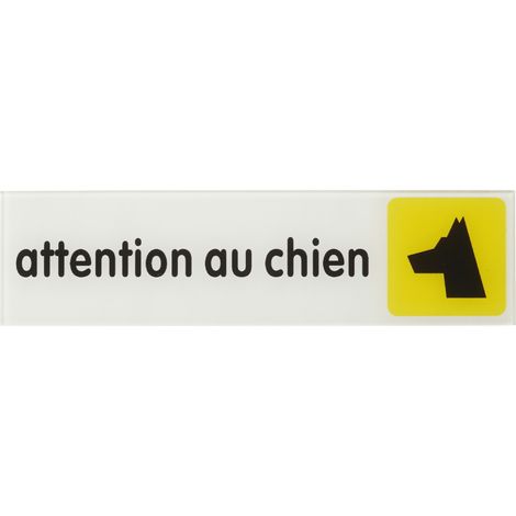 THIRARD - Plaque de signalisation Attention au chien, plexiglass adhésif, 170x45mm - THIRARD (1/3)