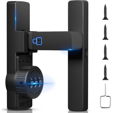 90-degree combination lock, 3-digit keyless code with fluorescence for doors, barns, garages, garden sheds, window cabinets (black) (1/5)