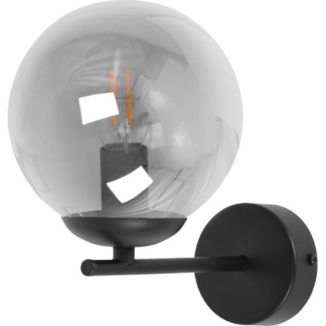 Applique murale noire boule verre 1xE14 10W Gamma Kaja (1/5)
