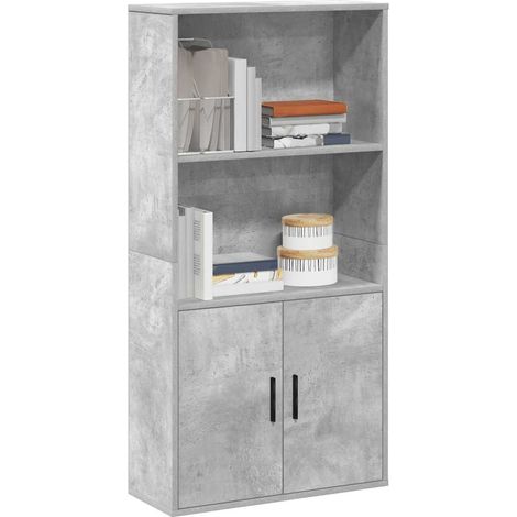 Bookcase Concrete Grey 60x24x120 cm Engineered Wood vidaXL (1/5)
