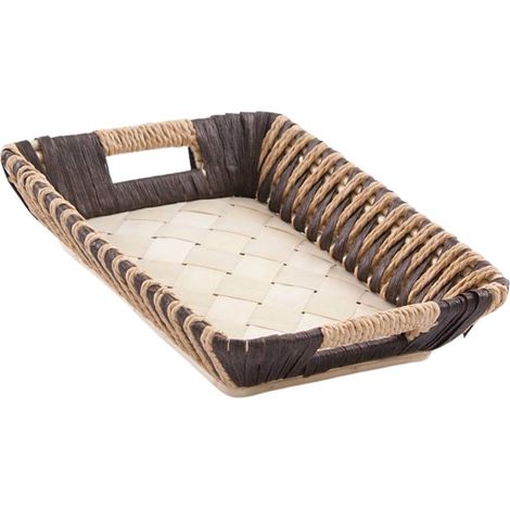 Cesto in vimini rettangolare, 33x24x8 cm (kit da 3)
