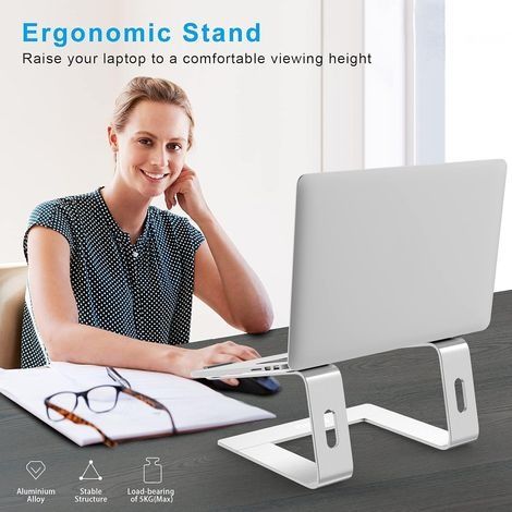 Laptopständer, Kühlständer mit mehreren Winkeln, sandfarben, kompatibel mit 10-15,9"-Laptops (silber) (1/4)