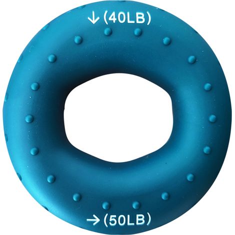 Bague de musculation en silicone pour mains et avant-bras, renforçateur de préhension, anneau d'exercice confortable et durable, bleu foncé 40/50lb (1/5)