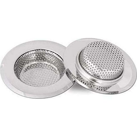 Filtre Évier Cuisine Inox, Grille Protection Éviter Bouchon, 7cm Profondeur 18mm, Lot de 2, Petit Modèle