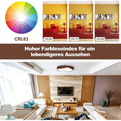 24w led deckenleuchte energiesparend deckenlampe mit holzmaserung 415 x 10 cm