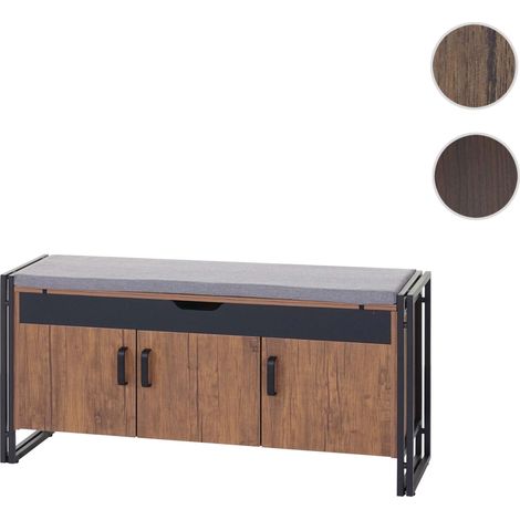 Banquette HWC-A27, 53x110x30cm, aspect chêne (1/5)