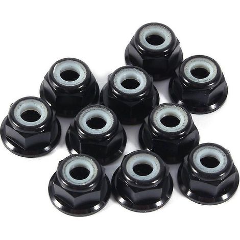 Écrous autobloquants hexagonaux M4 à insert nylon anodisé, lot de 10, en alliage d'aluminium
