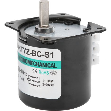 Moteur synchrone AC 110V 15tr/min avec réducteur à engrenages métalliques, accessoire machine pour équipement industriel, faible vitesse, couple élevé. (1/5)