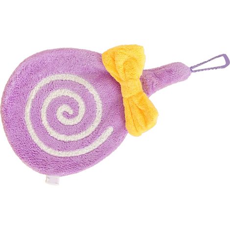 Serviette de toilette pour enfants, douce et épaisse, en velours corail absorbant, avec boucle de suspension, violette. Idéale pour la salle de bain et la cuisine.